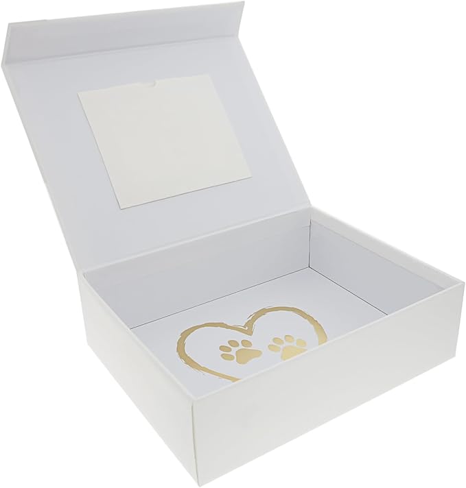 Pavilion Gift Company - Paw Prints On My Heart - Memory Box With 5" x 4" Photo Holder Loss Of Pet Cat Dog Bereavement In Memory