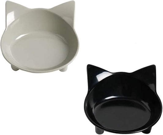 Skrtuan Pets Dog Cat Food Bowl – Non-Slip Wide, Shallow Pet Dish for Whisker Fatigue Relief, Safe for Puppies & Rabbits