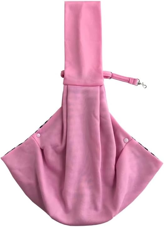 Leconpet Dog Sling Carrier Shoulder Bag for Pets with Mobile Phone Pocket Safety Buckle Security Lock, Suitable for Puppy, Small Dogs, and Cats for Outdoor Travel (Pink)