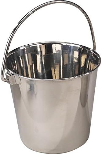 Pro Select Heavy Duty Stainless Steel Handled Snag Free Design Dog & Animal Feeding Pails(64 oz)