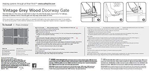 Safety 1st Adjustable Baby Gate for Doorways, Pressure Mount Fastening Gates for Pets, Toddlers, Babies, Children, Vintage Wood, Grey