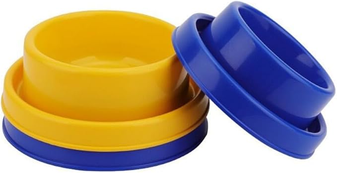 Ants Away Dog Bowl Cat Puppy Food Bowls Round No Spill Eating Feeder for Small Animals Yellow S