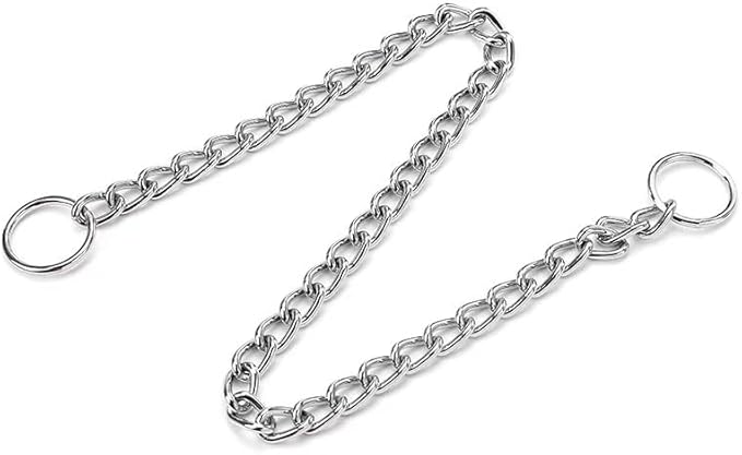 Dog Chain Collars Heavy Chain Dog Metal Collars for Pulling Collar Martingale Puppy Collars for XXS XS Small Medium Large Big XL Breed Dogs, Silver S