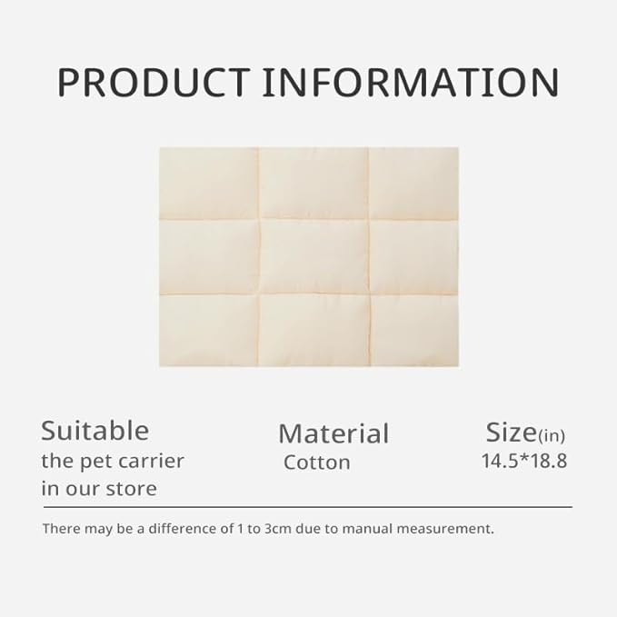 【S-Size Bag and mat】 ONECUTE Dog Carrier Set for Small Dog with a Soft mat, Beige