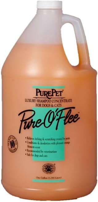 Pure O'Flee Dog and Cat Conditioning Shampoo Concentrate Dilutes 10 to 1 (16 Ounce)
