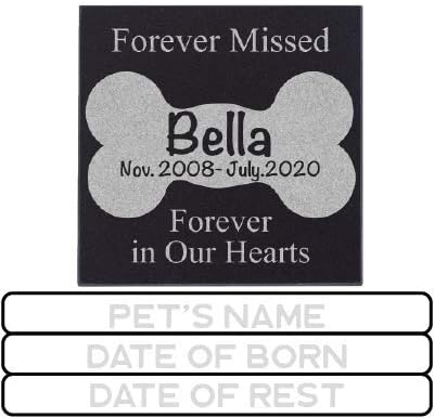 Lara Laser Works Dog Memorial Gifts, Personalized Pet Grave Markers - 4 Different Sizes - Pet Loss Gifts, Dog Pet Headstone Sympatyh Gifts, Dog Rememberance - Forever Missed in Our Hearts