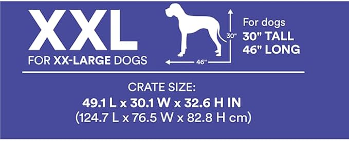 EveryYay by Petco 1-Door Dog Crate XX-Large 48" L X 30.1" W X 32.6" H Black: No Handles
