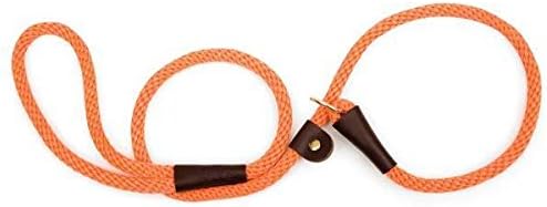 Mendota Dog Training Durable Slip Leads Rope Leather Slide 6 Ft Choose Color(Pink)