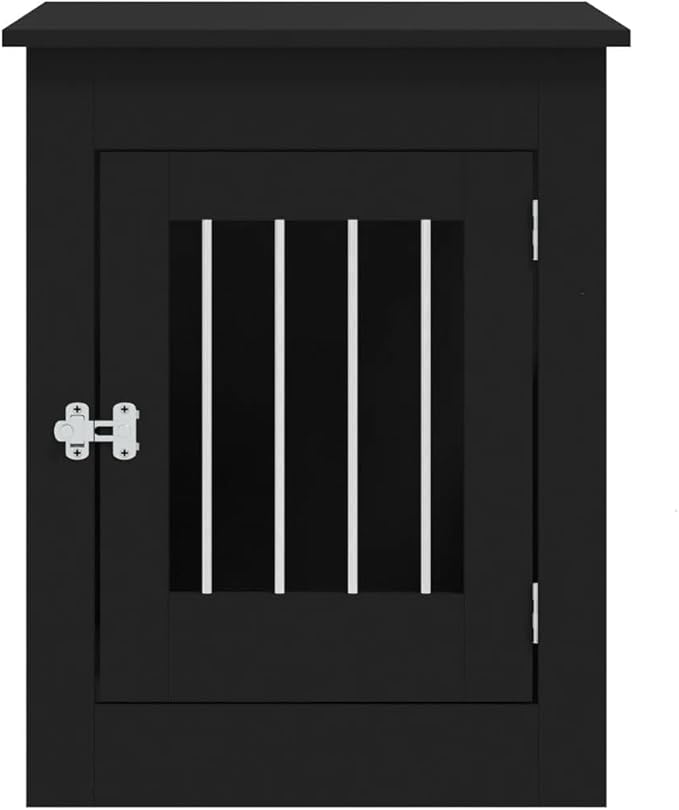 Dog Crate Furniture, Modern Dogs Kennel Indoor, Dog House Indoor, Puppy Cage Indoor Dog House, Black 21.7"x31.5"x26.8" Engineered Wood,-769