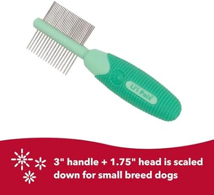 Coastal Pet - Li'l Pals Slicker Brush with Coated Tips and Double-Sided Comb for Small Dogs and Puppies - Bundle