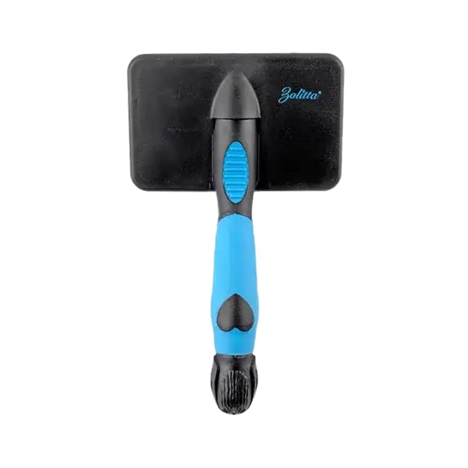Mr. Slick Large Slicker Brush with Protected Pins to prevent cratches. Great brush for older pets, sencitive skin.