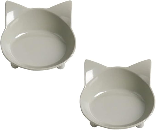 Skrtuan Dog & Cat Food Bowl – Non-Slip Wide, Shallow Pet Dish for Whisker Fatigue Relief, Safe for Puppies & Rabbits(2 Pack)