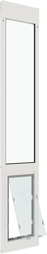Liberty Pet Door for Sliding Glass Door | Vinyl Frame with Closing Cover | for Home & Rentals | Clear Glass | White, Large Flap, 74" - 75.5" Slider Height