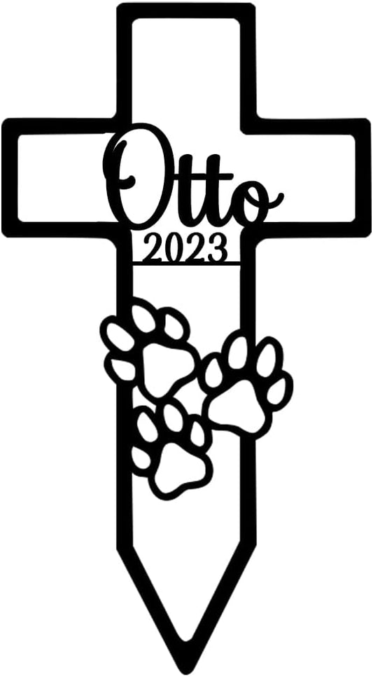 Pet Grave Markers Personalized, Pet Memorial Grave Markers Garden Metal Headstones Plaques, Custom Pet Dog Grave Marker Gifts for Sympathetic Pet Loss Remembrance, Pet Memorial Gifts