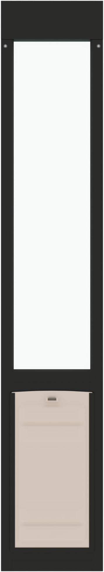 Liberty Pet Door for Sliding Glass Door | Aluminum Frame with Closing Cover | for Home & Rentals | Clear Glass | Black, Large Flap, 80" - 81.5" Slider Height