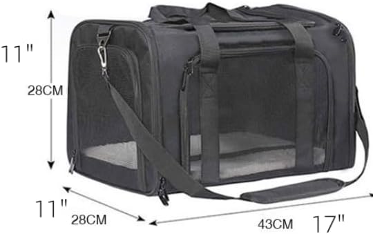 Most Airline Approved Cat Carriers Dog Carriers Soft-Sided Pet Travel Carrier for Puppies/Kittens/Rabbits, 5-Sided Breathable Mesh, Self-Locking Zippers, 17''X11''X11''