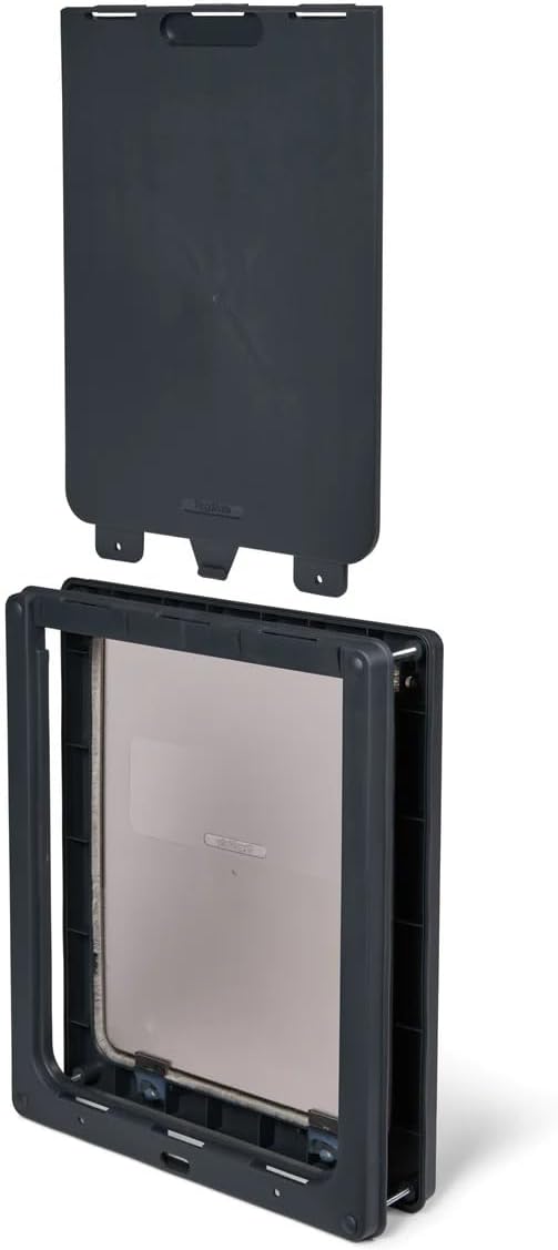 Dog Mate Lockable Large Dog Door (216G) - Flap for Large Dogs and Cats, for UPVC, Wall and Wood, Securely Designed for Your Pets, Grey