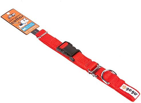 GOGO Pet Products 3/4-Inch Martingale Dog Collar, Medium, Red
