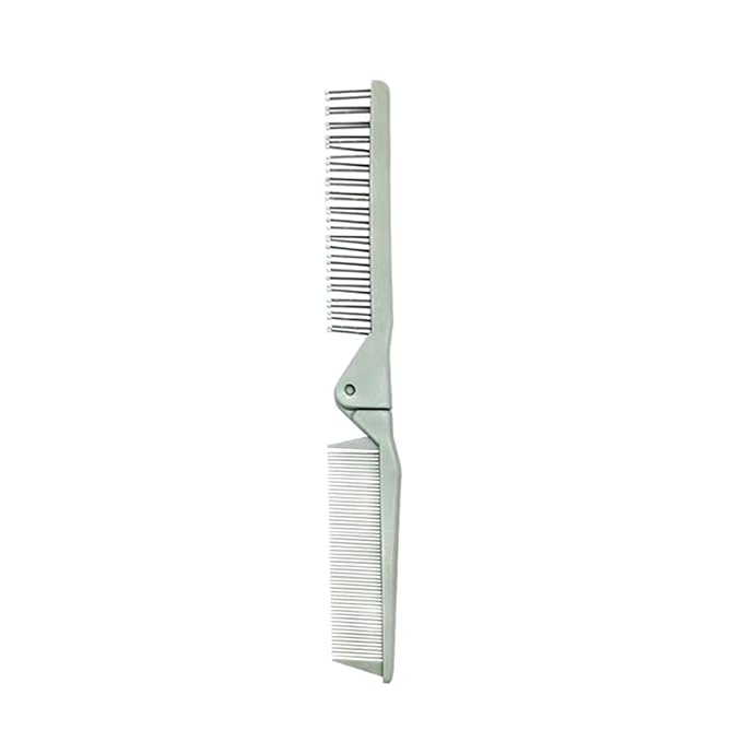 Folding Small Dog Grooming Brush - Perfect for Shih Tzus, Yorkies, and Maltipoos - Ideal Puppy Hair Brushes for Maltese and Small Breeds(Green)