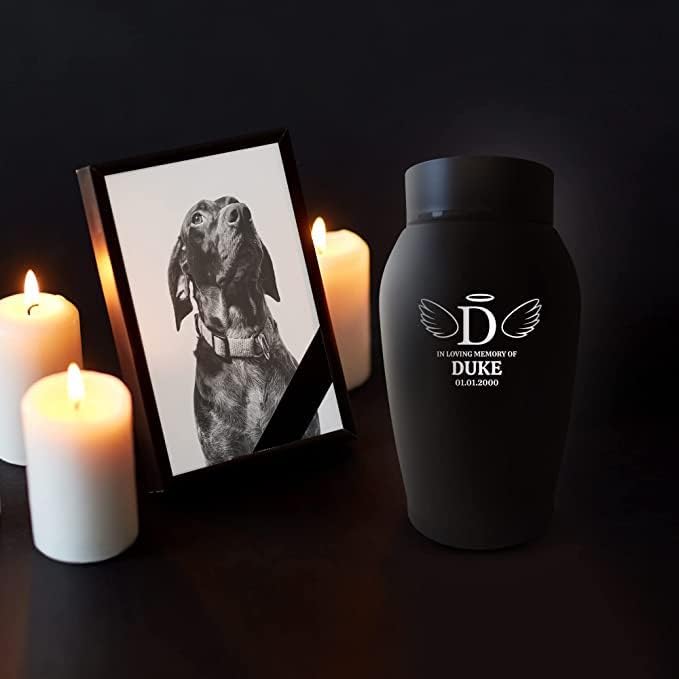 Personalized Custom Dog Urn Engraved Dog Name and Date - Stainless Steel Cremation urns for Dogs Ashes with Airtight Closure | Forever My Best Friend