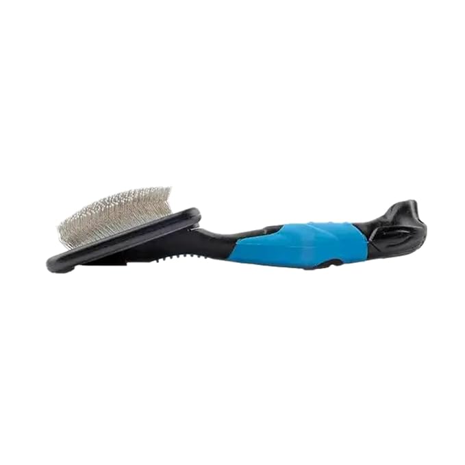 Mr. Slick Large Slicker Brush with Protected Pins to prevent cratches. Great brush for older pets, sencitive skin.