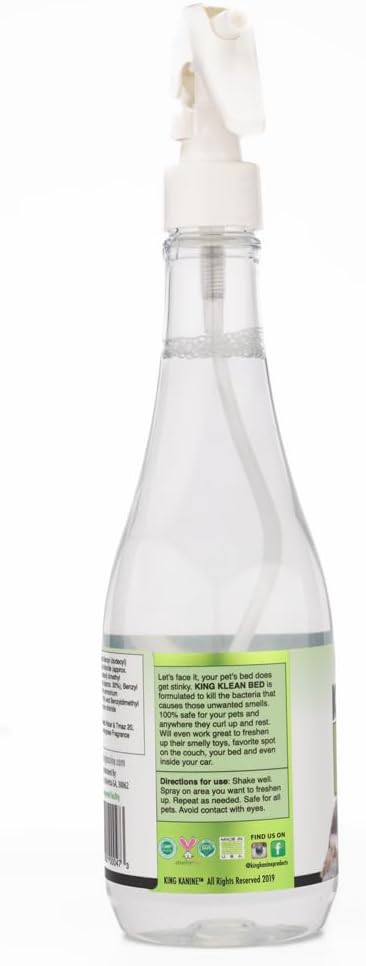 King Kanine Pet Odor Eliminator for Home - King Klean Natural Dog Odor Eliminator - Dog Deodorizing Spray for Indoor and Outdoor Areas - Hypoallergenic Gentle Cleansing Formula - 12 oz