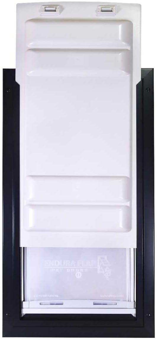 Endura Flap Single Flap Pet Door for Door Installations | Stylish for Interior & Exterior Doors | Durable Aluminum Frame & Weatherproof Dual-Layer Flap | Black, XL, Single Flap