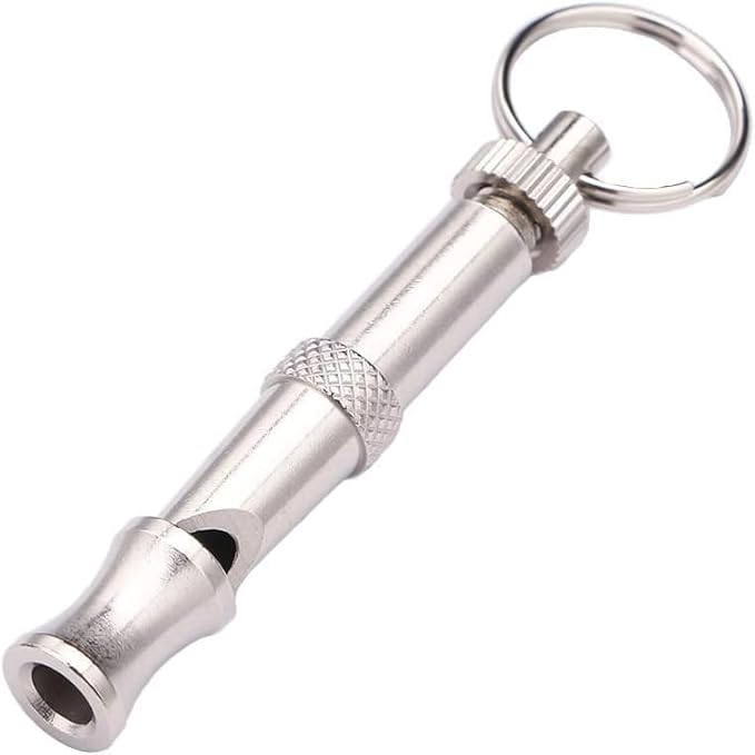 Silver Adjustable Ultrasonic Dog Whistle, Portable Whistle Pet Whistle Supersonic Whistle Dog Whistles for Pet Training, Training and Behavior Aids, Dog Whistle Training, Dog Whistles