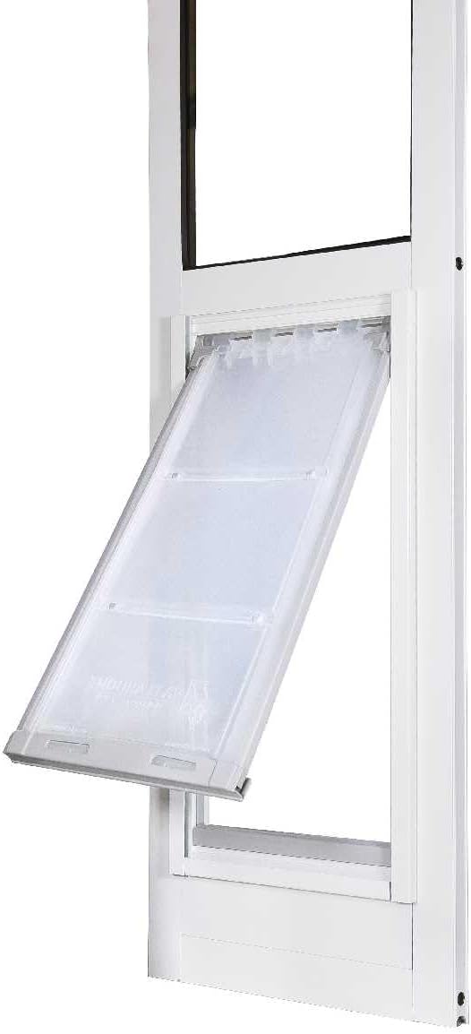 Endura Flap Thermo Panel Pet Door for Sliding Glass Doors | Heavy-Duty Aluminum Frame with Secure Locking Cover | Energy Efficient & Easy Install | White, XL Flap, 77.25"-80.25" Slider Height
