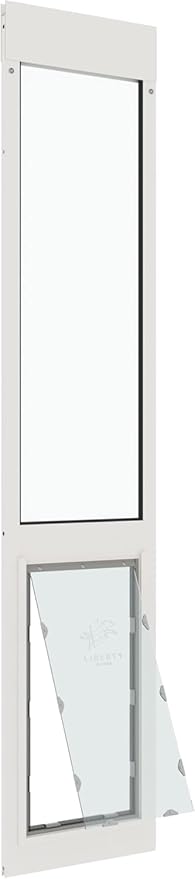 Liberty Pet Door for Sliding Glass Door | Vinyl Frame with Closing Cover | for Home & Rentals | Clear Glass | White, XL Flap, 77" - 78.5" Slider Height