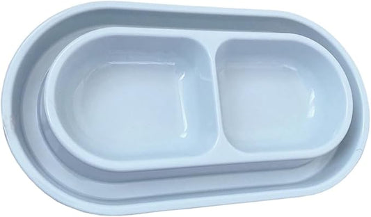 Ant Proof Cat Dish Pet Feeder 32 Oz Food Water Bowl for Small Medium Size Dogs Cats (Grey,M)