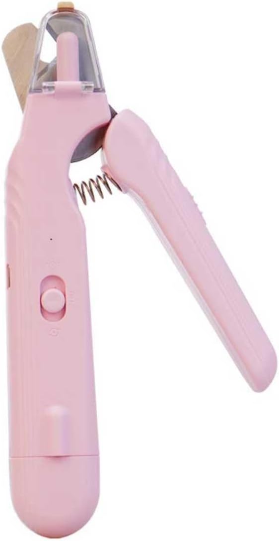 Quiet 2 in 1 Dog Nail Clippers & Cat Claw Trimmers,USB Rechargeable Claw Clippers for Small Medium Dogs and Cats,Cordless Safe Guard Nail Grinder with LED Lights Pink