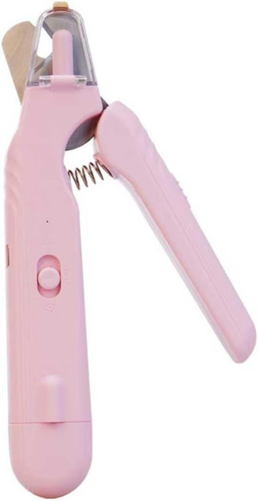 Quiet 2 in 1 Dog Nail Clippers & Cat Claw Trimmers,USB Rechargeable Claw Clippers for Small Medium Dogs and Cats,Cordless Safe Guard Nail Grinder with LED Lights Pink
