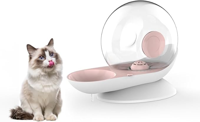 Cat Dog Water Dispenser Automatic Water Drinking Fountain for Small or Medium Size Dogs Cats Easy to Clean Snail Shape 2.8L （Pink）