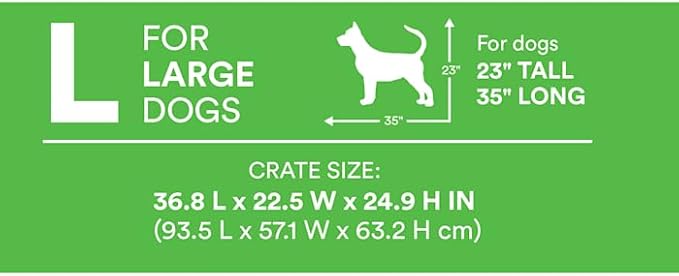 EveryYay by Petco 1-Door Dog Crate Large 36" L X 22.5" W X 24.9" H Black: No Handles