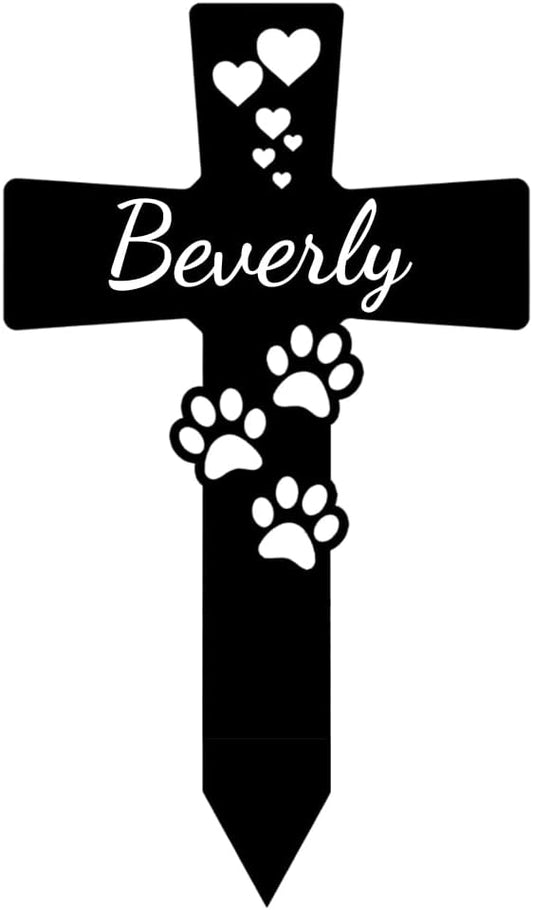 Pet Grave Markers Personalized, Pet Memorial Grave Markers Garden Metal Headstones Plaques, Custom Pet Dog Grave Marker Gifts for Sympathetic Pet Loss Remembrance, Pet Memorial Gifts