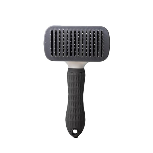 Self Cleaning Slicker Brush, Dog Cat Bunny Pet Grooming Shedding Brush，Deshedding Pet Supplies Accessories (Blue) (Gray)