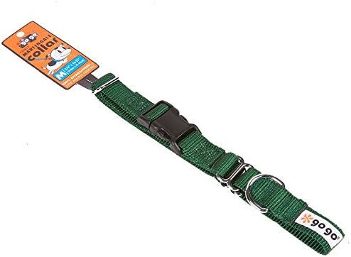 GOGO Pet Products 3/4-Inch Martingale Dog Collar, Medium, Hunter Green