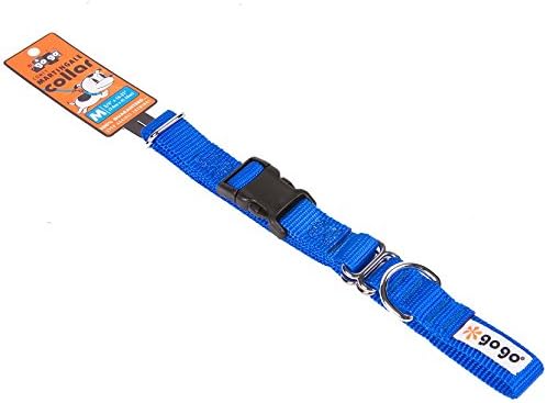GOGO Pet Products 3/4-Inch Martingale Dog Collar, Medium, Blue