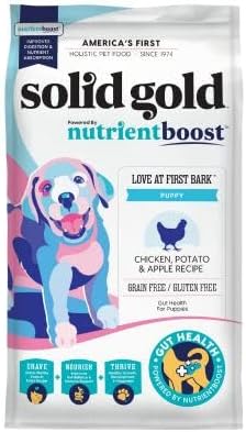 Solid Gold Chicken Dry Puppy Food - W/Real Chicken & Potato - Grain Free & Gluten Free Puppy Dog Food w/Probiotics for Gut Health & Digestion - Healthy Kibble for Puppies - Nutrientboost™ - 3.75 LB