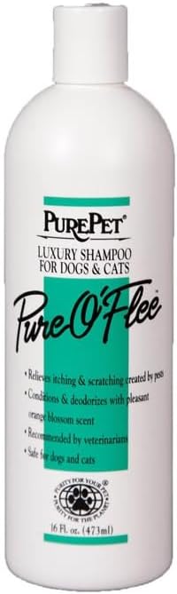 Pure O'Flee Dog and Cat Conditioning Shampoo Concentrate Dilutes 10 to 1 (16 Ounce)