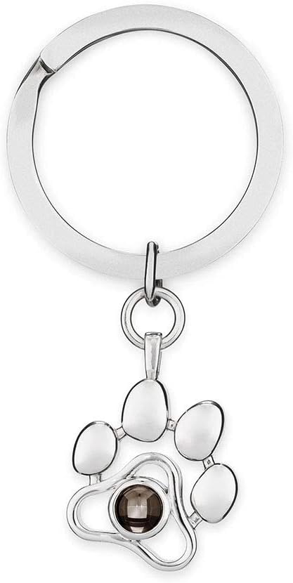 Dog Memorial Necklace & Keychain Gifts Personalized Projection Picture Custom Photo for Pet Lover in Memory of Cat
