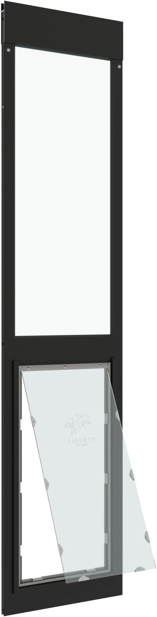 Liberty Pet Door for Sliding Glass Door | Aluminum Frame with Closing Cover | for Home & Rentals | Clear Glass | Black, XXL Flap, 74" - 75.5" Slider Height