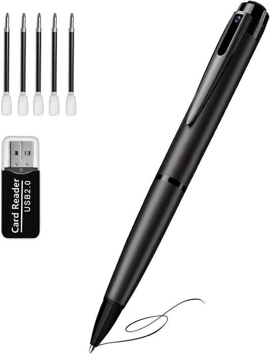 1080P HD Portable Pen Design Camera with Motion Activated Recording, Body Camera, No WiFi Needed, Black