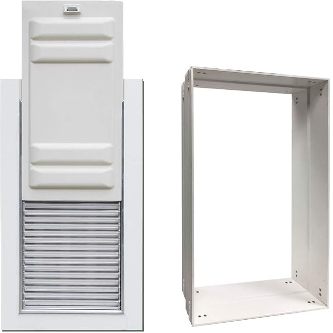 Armor Flex Heavy-Duty Aluminum Frame Pet Door for Medium-Sized Dogs (up to 30 lbs.) by High Tech Pet-Wall Mount Dog Door, Air Tight, Easy Install, Security Panel (8.25" x 17.25" Pet Opening) - AF2-MW