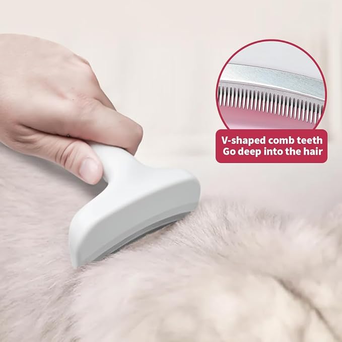 Pet Hair Removal Comb, Cats Dogs Comfy Deshedding Comb, Cat Dog Pet Grooming Brush For Cleaning Shedding Hairs, De-Shedding Clear Tool for Short and Long Hair Pets (Blue, Large)