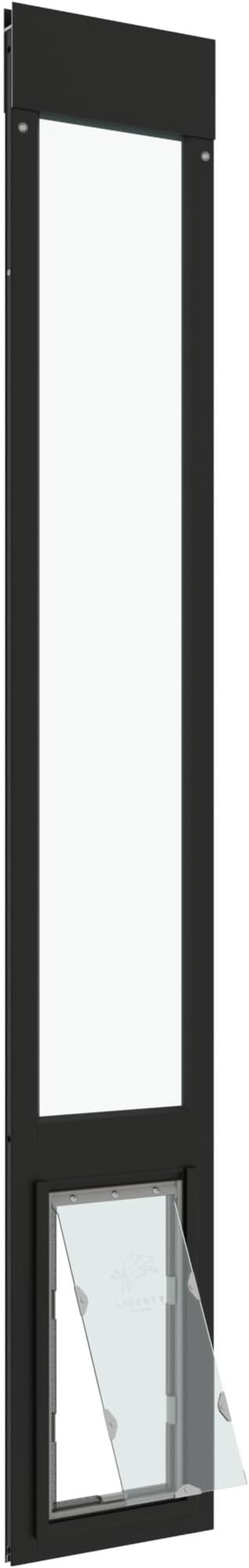 Liberty Pet Door for Sliding Glass Door | Aluminum Frame with Closing Cover | for Home & Rentals | Clear Glass | Black, Medium Flap, 92" - 93.5" Slider Height