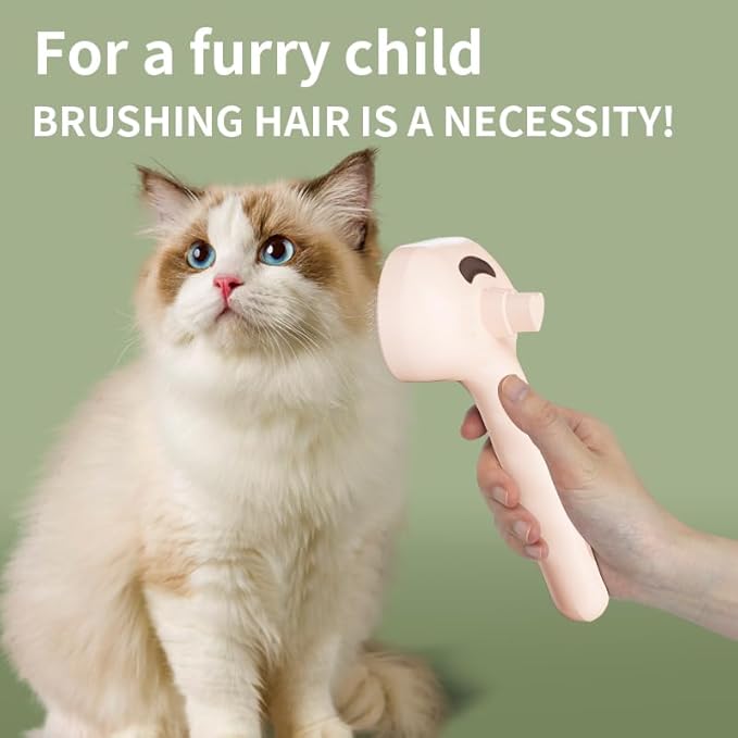 Pet Grooming Brush for Dogs and Cats, Pet Spray Massage Cleaning Tool, Hair Removal Comb, Professional Pets Care Accessory for Long or Short Haired Cats Hair Brush (Pink)