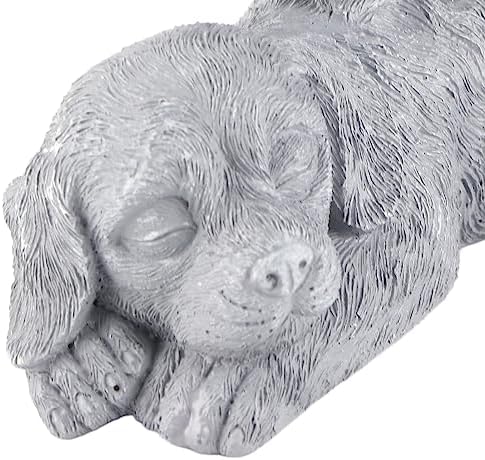 Yosoo Health Gear Pet Memorial Statue, Vivid Sleeping Pet Angel Sculpture with Wear Material, Sunproof for Pet Tombstone Decoration, 220g/7.8oz (Angel Dog)
