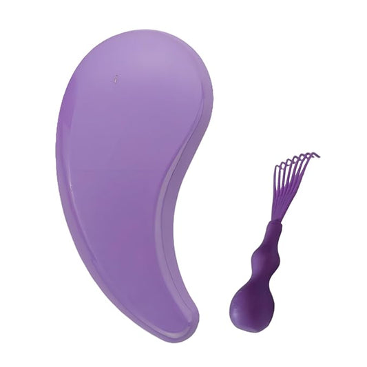 Comma-Shaped Small Dog Brush and Cleaning Comb, Fit for Yorkie, Shih Tzu, Maltese Maltipoo Pomeranian - Gentle Soft Bristles for Effortless Pet Hair Removal, Puppy Essentials (Purple）